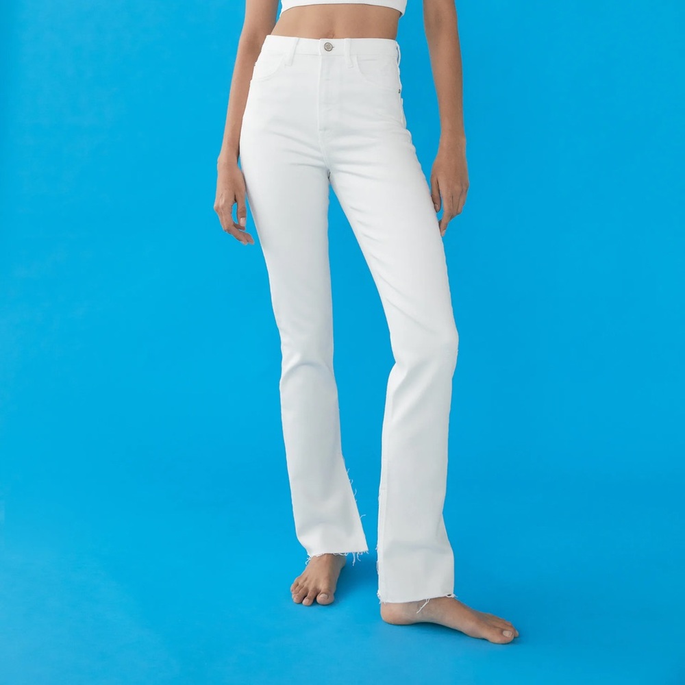 Zara white flare jeans